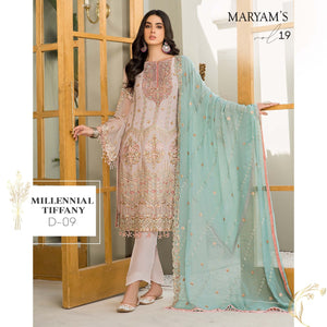 Maryam's  Millennial Tiffany  02074 - 3 PC Semi Pure Chiffon Dress
