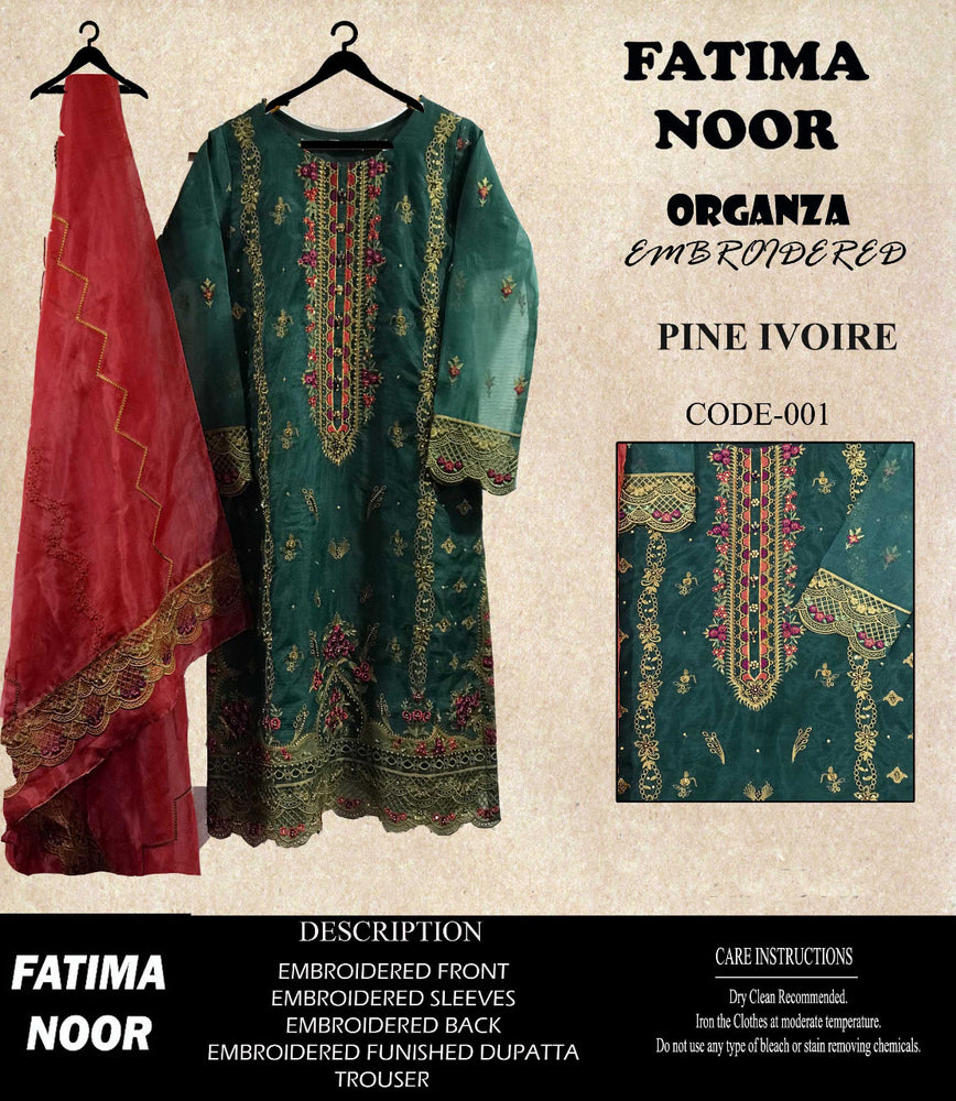 Original Fatima Noor 03012 - 3 PC Organza Dress