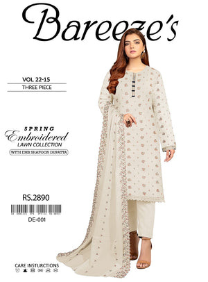 Bareeze 05009 - Pure Lawn Dress - Mother Collection