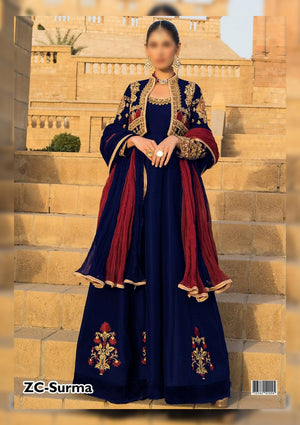 Zainab Chottani SURMA 06095 - Silk Maxi - BLUE