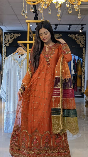 
            
                Load image into Gallery viewer, Original Fatima Noor 06264 -  3 PC Net Dress
            
        