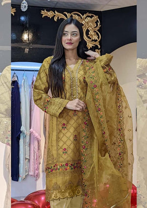 Original Fatima Noor 06338 - 3 PC Organza Dress