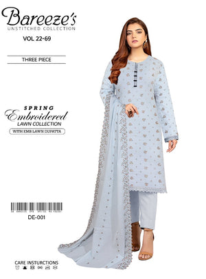 Bareeze 06475 - Pure Lawn Chikankari Dress - Mother Collection