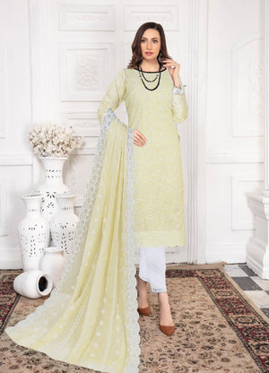 Original Fatima Noor 06521 - 3 PC Pure Lawn Chikankari Dress