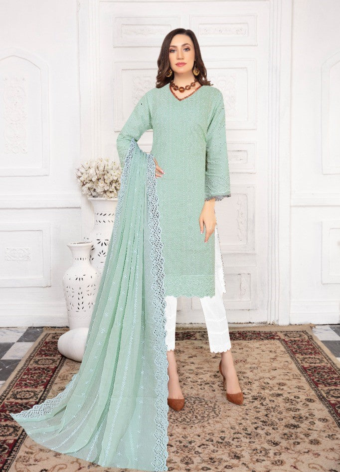 Original Fatima Noor 06522 - 3 PC Pure Lawn Chikankari Dress