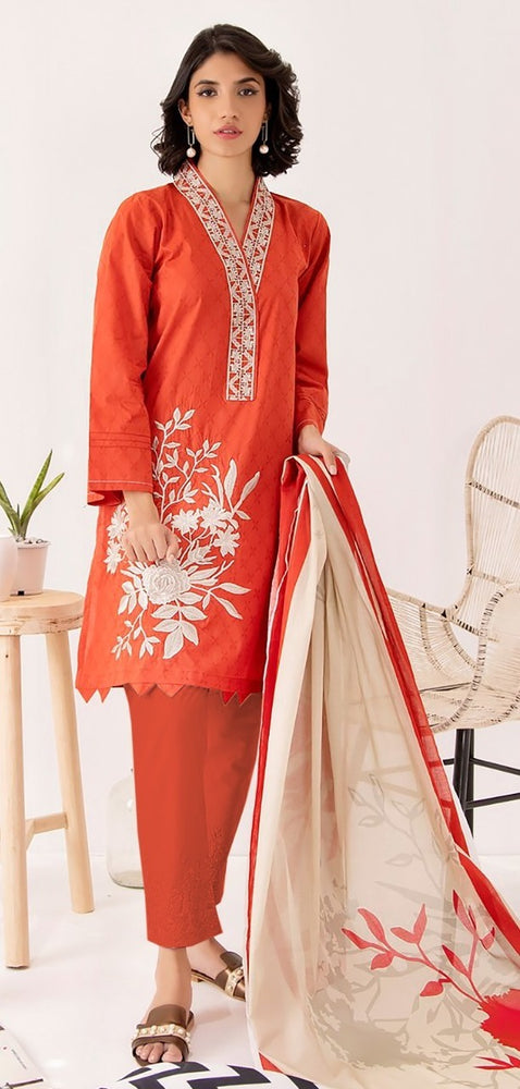 Orient 01725 - 3 PC Linen Dress with Wool Shawl Dupatta