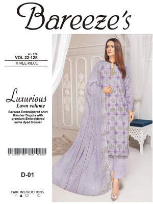 Bareeze 06589 - 3 PC Chikankari Lawn dress