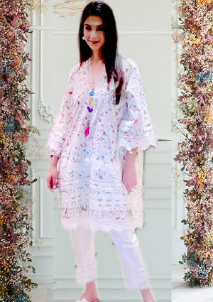 
            
                Load image into Gallery viewer, Farida Hasan 06935 - 3 PC Pure ChikanKari Lawn Dress
            
        