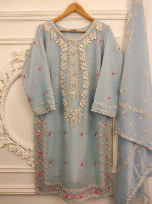 Agha Noor 07017 - 2 PC Chiffon Dress - Stitched