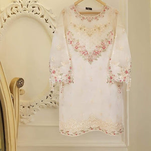Agha Noor 01482 - 3 PC Cotton Net Dress