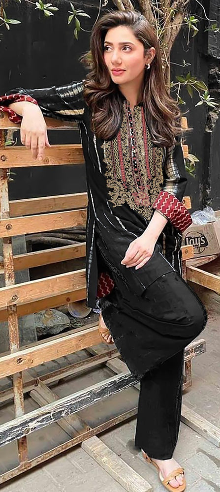 Gul Ahmed - 01657 - 3 PC Khaddar Dress with Wool Shawl Dupatta