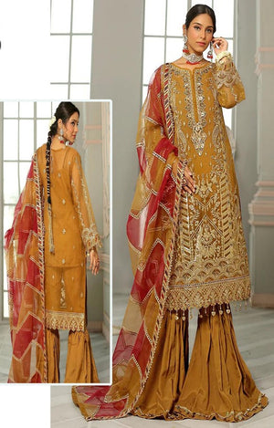
            
                Load image into Gallery viewer, Maryam&amp;#39;s Lemilsa Organza 3 pc - 08180 - Mustered
            
        