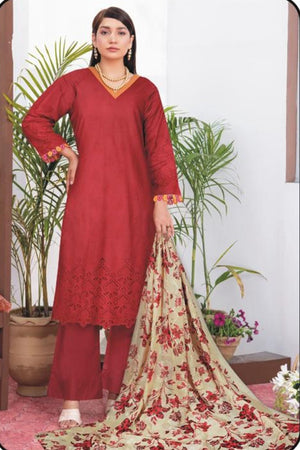 Fatima Noor 06805 - 3 PC ChikanKari Lawn Dress
