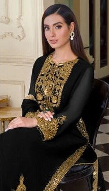 Asim Jofa The Iqra Edit Chiffon 3 pc - 07466 - Black