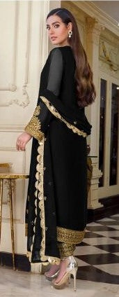 Asim Jofa The Iqra Edit Chiffon 3 pc - 07466 - Black