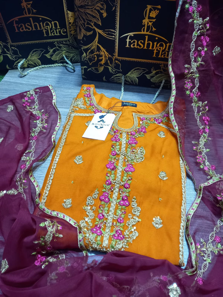 Agha Noor Chiffon Dress 2 PC - 07270 - Stitched