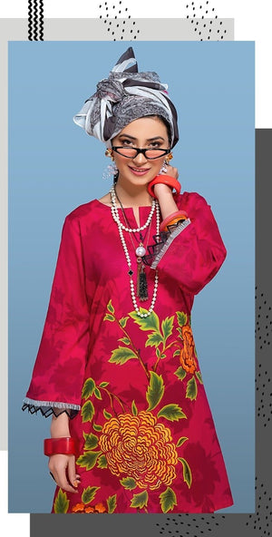 Nishat Linen 01841 - Linen Dress with Wool Shawl Dupatta