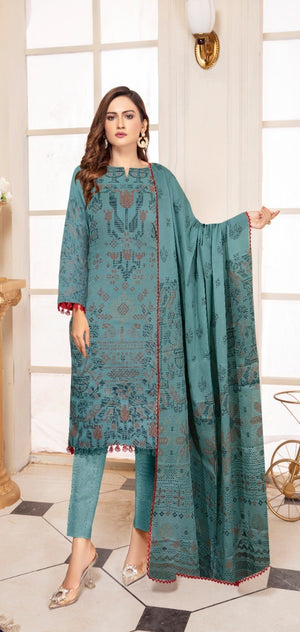 
            
                Load image into Gallery viewer, Charizma 06173- 3 PC  banarsi jacquard  Pure Lawn Dress
            
        