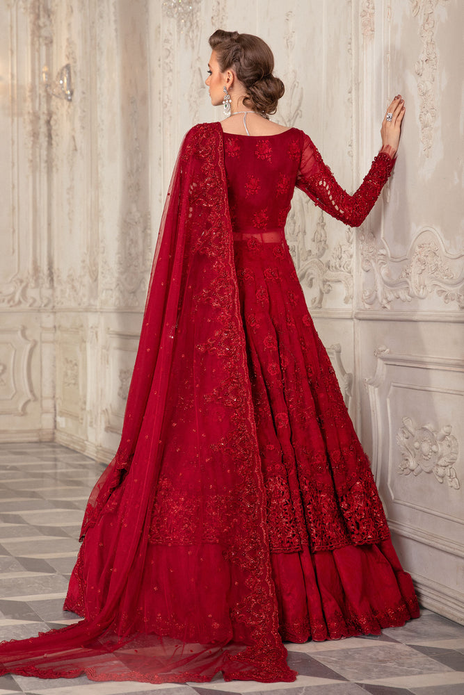 MariaB Couture Red Net Maxi - 07375