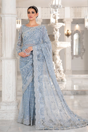 MariaB Couture ICE BLUE Net Saree - 07673