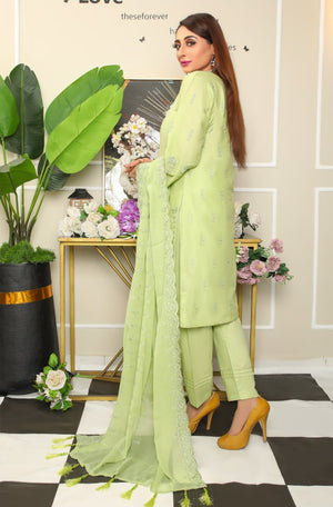 Fatima Noor Luxury Chikankari Lawn 3 pc - 08299