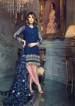 Aayra MARWAT BLUE 00378 - 3 PC semi Pure Chiffon Dress